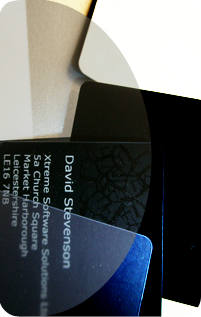 Black, translucent and specal white and metallic bespoke id cards